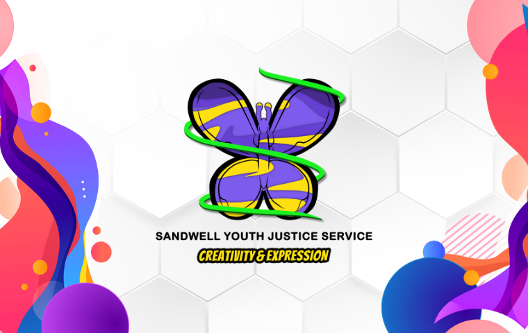 Sandwell Youth Justice Service logo and background