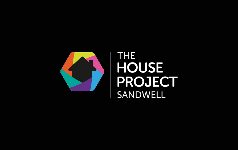 The House Project Sandwell Logo against a black background
