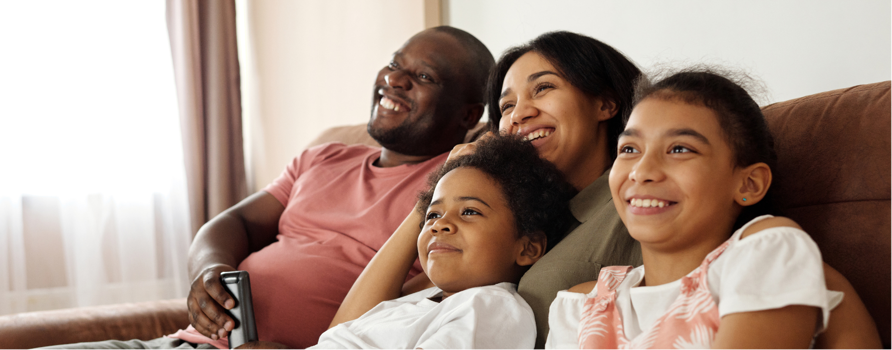 A family watching television together